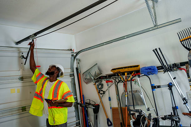 Professional Garage Door Installation technician working in Chatham, IL